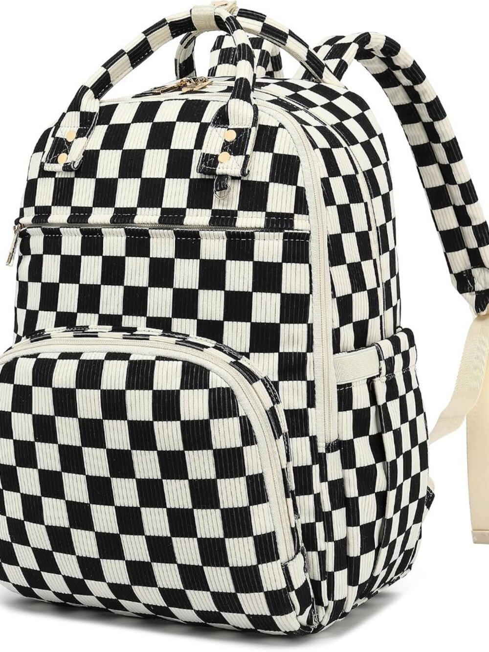 Laptop Backpack For Women Girls, Corduroy School Bag Purse With Laptop Compartme